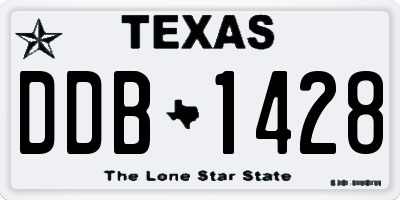 TX license plate DDB1428