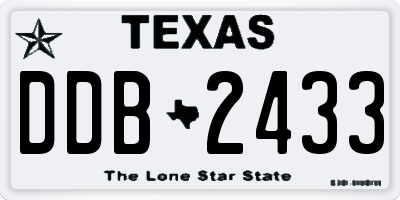 TX license plate DDB2433