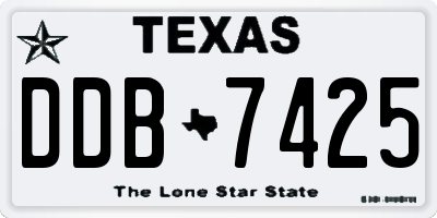 TX license plate DDB7425