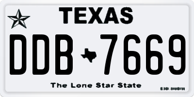 TX license plate DDB7669
