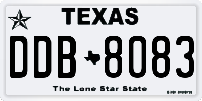 TX license plate DDB8083