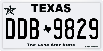 TX license plate DDB9829