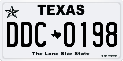 TX license plate DDC0198