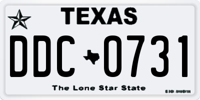 TX license plate DDC0731