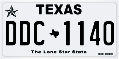 TX license plate DDC1140
