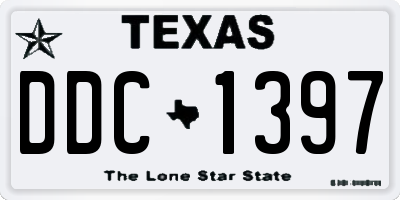 TX license plate DDC1397