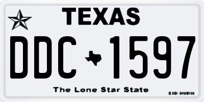 TX license plate DDC1597