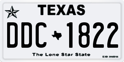 TX license plate DDC1822