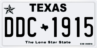 TX license plate DDC1915