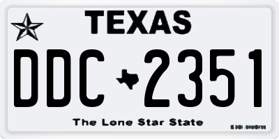 TX license plate DDC2351