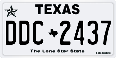 TX license plate DDC2437