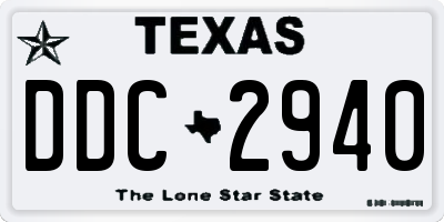 TX license plate DDC2940
