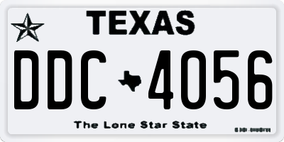 TX license plate DDC4056