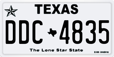 TX license plate DDC4835