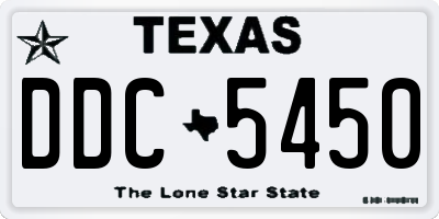 TX license plate DDC5450