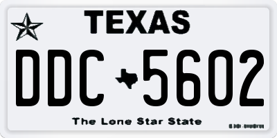 TX license plate DDC5602