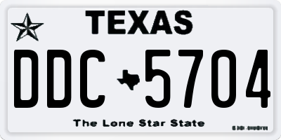 TX license plate DDC5704