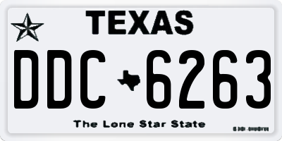TX license plate DDC6263