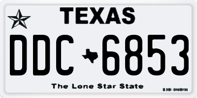 TX license plate DDC6853