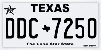 TX license plate DDC7250