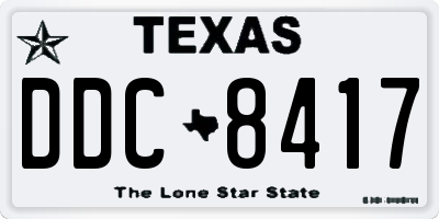 TX license plate DDC8417