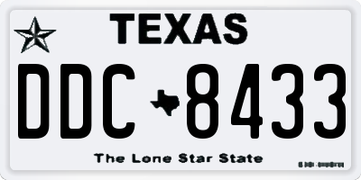 TX license plate DDC8433