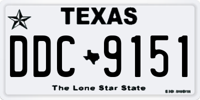 TX license plate DDC9151