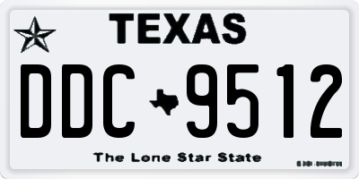 TX license plate DDC9512