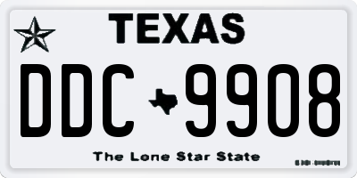 TX license plate DDC9908