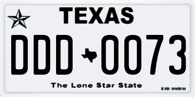 TX license plate DDD0073