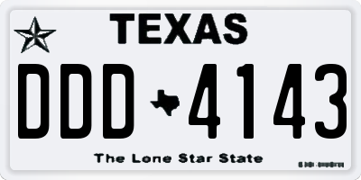 TX license plate DDD4143