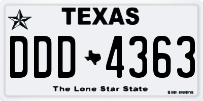 TX license plate DDD4363