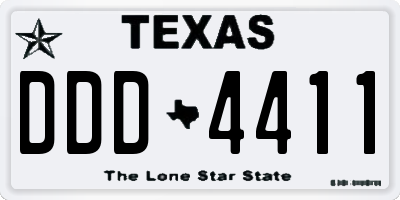 TX license plate DDD4411