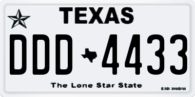 TX license plate DDD4433