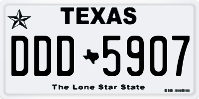 TX license plate DDD5907