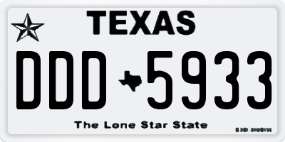 TX license plate DDD5933