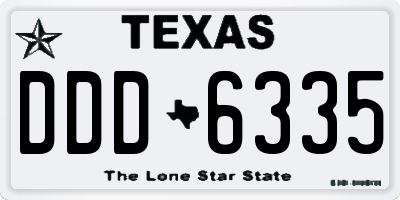 TX license plate DDD6335