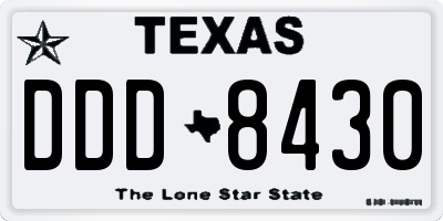 TX license plate DDD8430