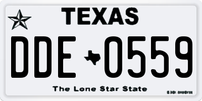 TX license plate DDE0559