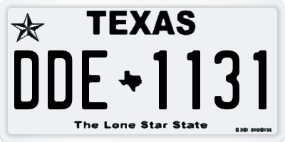 TX license plate DDE1131