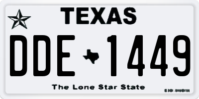TX license plate DDE1449