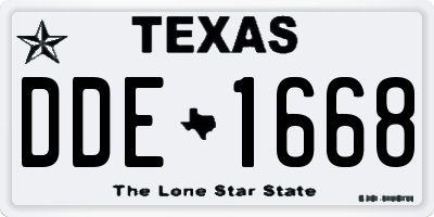TX license plate DDE1668