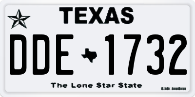 TX license plate DDE1732