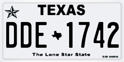 TX license plate DDE1742