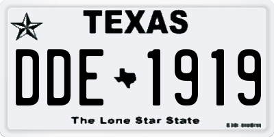 TX license plate DDE1919