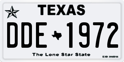 TX license plate DDE1972