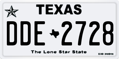 TX license plate DDE2728