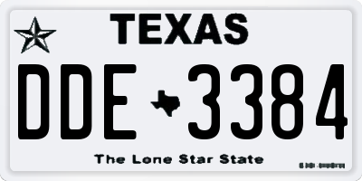 TX license plate DDE3384