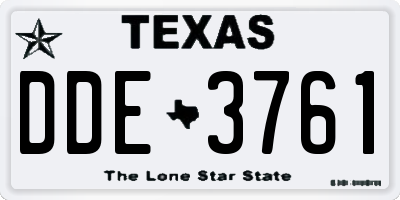 TX license plate DDE3761