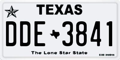 TX license plate DDE3841